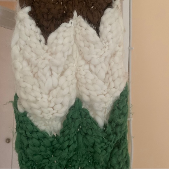 Long thick multicolored wool scarf - Picture 2 of 5